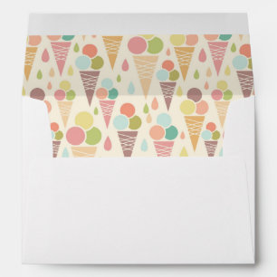 Enveloppes motif de cônes de crème glacée