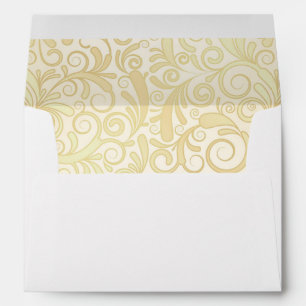 Enveloppes motif de feuilles floraux d'or