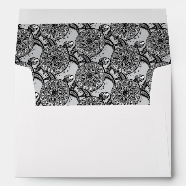 Enveloppes Motif de la tortue de style Zentangle (Dos (Bas))