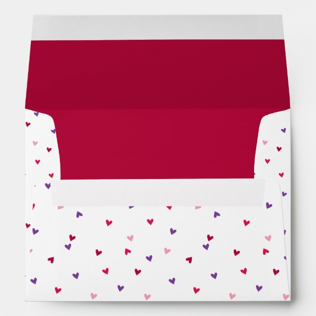 Enveloppes Motif de minuscules coeurs (Dos (Bas))