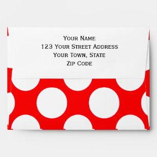 Enveloppes Motif de pois blanc rouge lumineux moderne