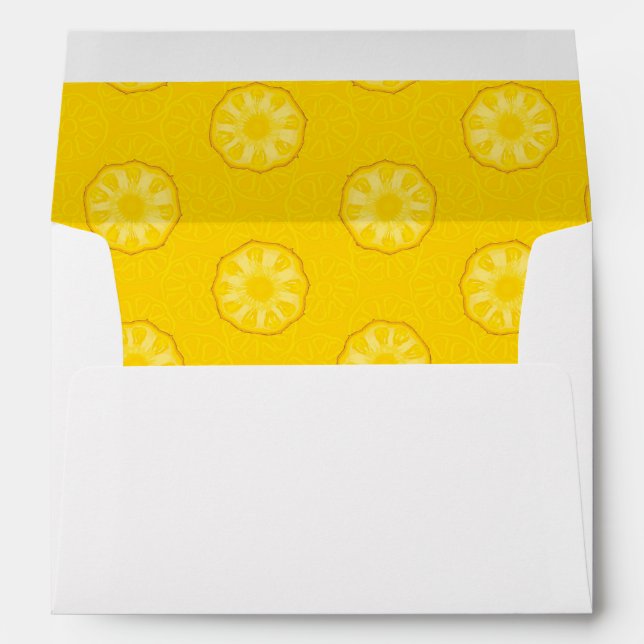 Enveloppes Motif de tranches d'ananas jaune (Dos (Bas))