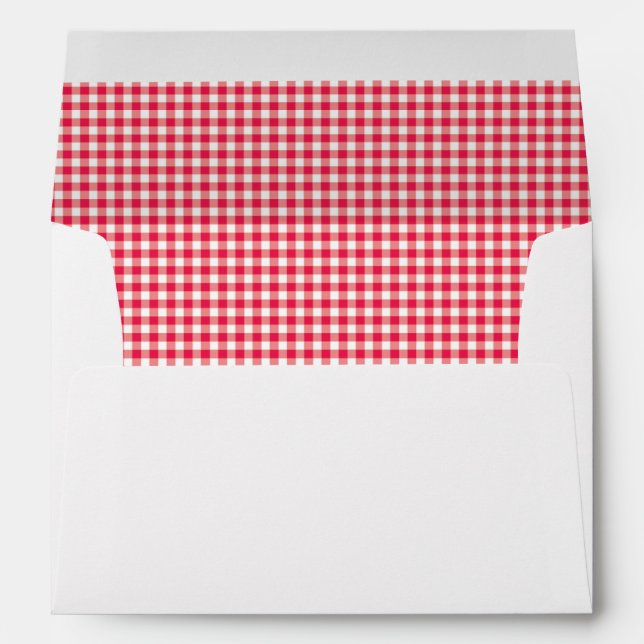 Enveloppes Motif de vérification En vichy pays rouge (Dos (Bas))