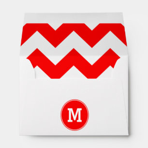 Enveloppes Motif de Zigzag rouge monogramme