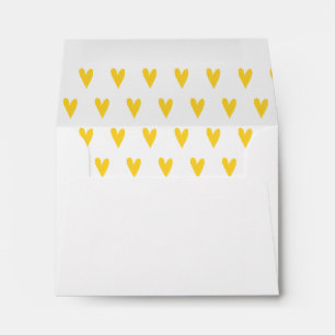 Enveloppes Motif des Coeurs Jaunes
