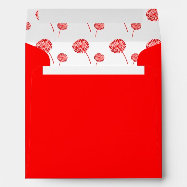 Enveloppes Motif des Dandelions rouges (Dos (Bas))
