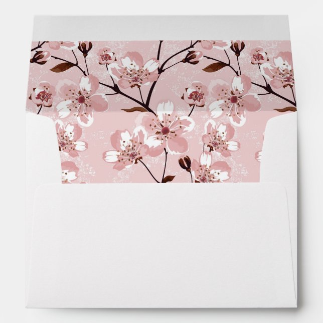 Enveloppes Motif des fleurs de cerisiers (Dos (Bas))