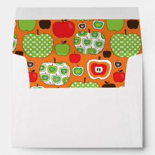 Enveloppes motif d'illustration de la pomme coupée