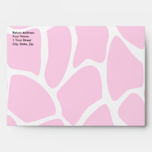 Enveloppes Motif d'impression de girafe dans le rose lumineux