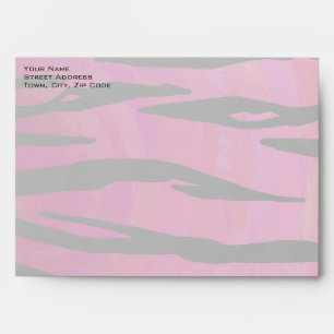 Enveloppes Motif d'impression monogramme rose et noir