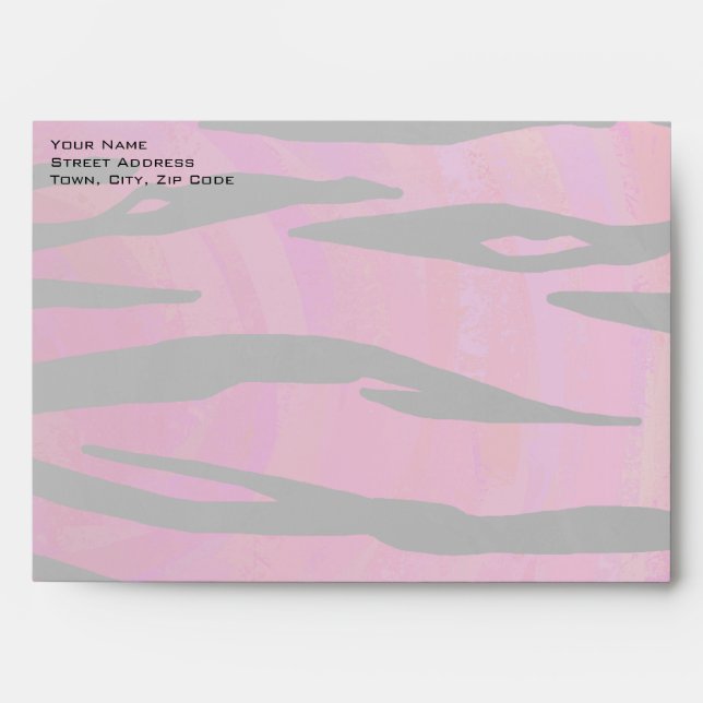 Enveloppes Motif d'impression monogramme rose et noir (Devant)
