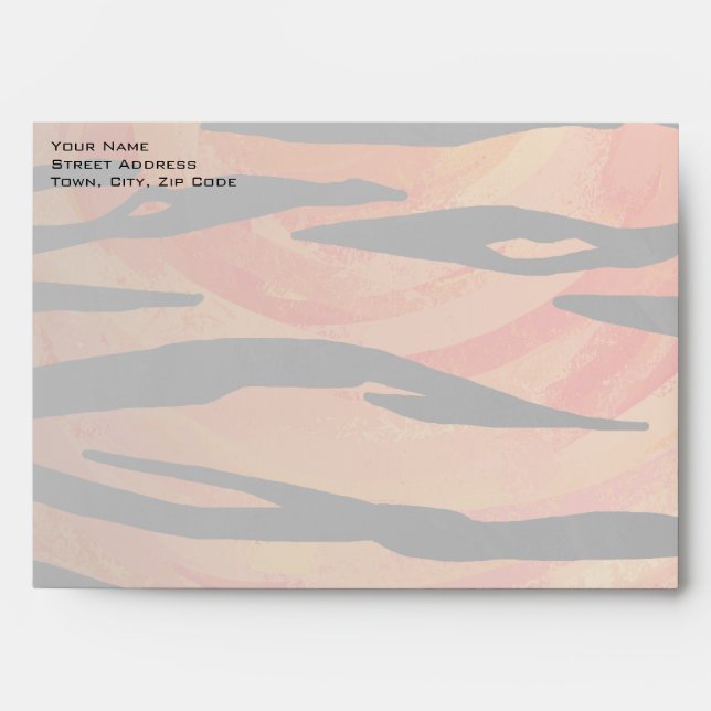 Enveloppes Motif d'impression monogramme Tiger chaud orange e (Devant)