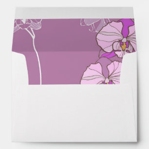 Enveloppes Motif d'orchidées pourpres