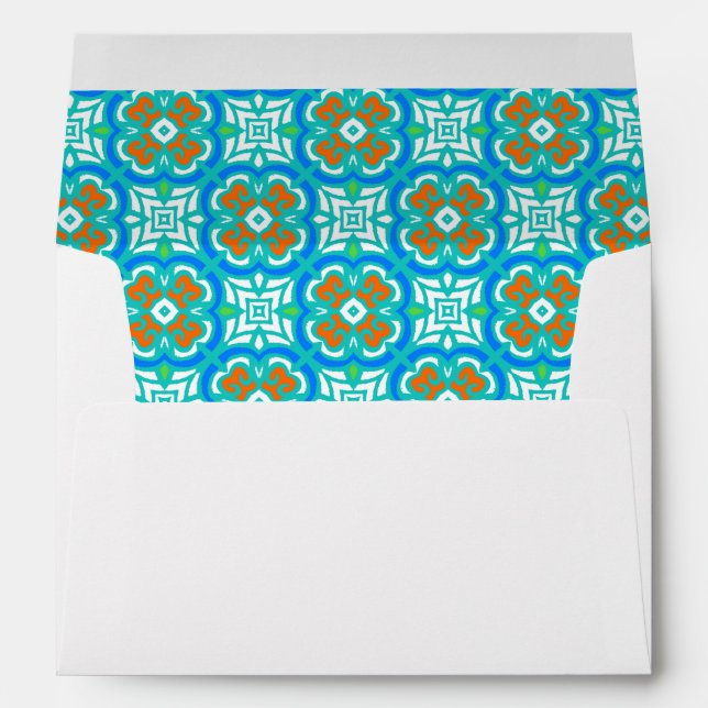 Enveloppes Motif ethnique Turquoise (Dos (Bas))