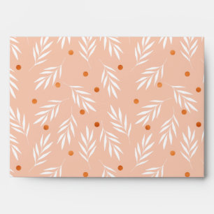 Enveloppes Motif Feuille moderne Apricot rose