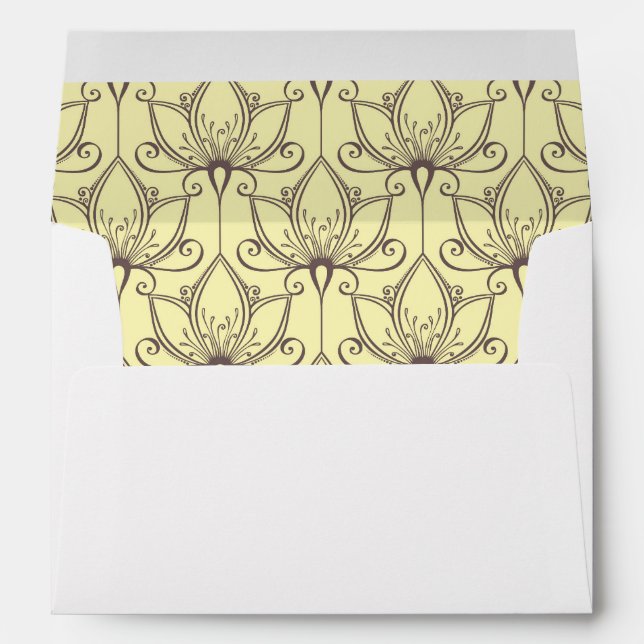 Enveloppes Motif floral à la crème (Dos (Bas))