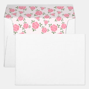 Enveloppes Motif floral rose