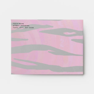 Enveloppes Motif imprimé tigre rose chaud et noir Monogram
