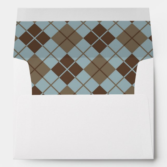 Enveloppes Motif Jacquard en bleu et en taupe (Dos (Bas))