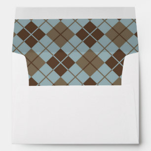 Enveloppes Motif Jacquard en bleu et en taupe