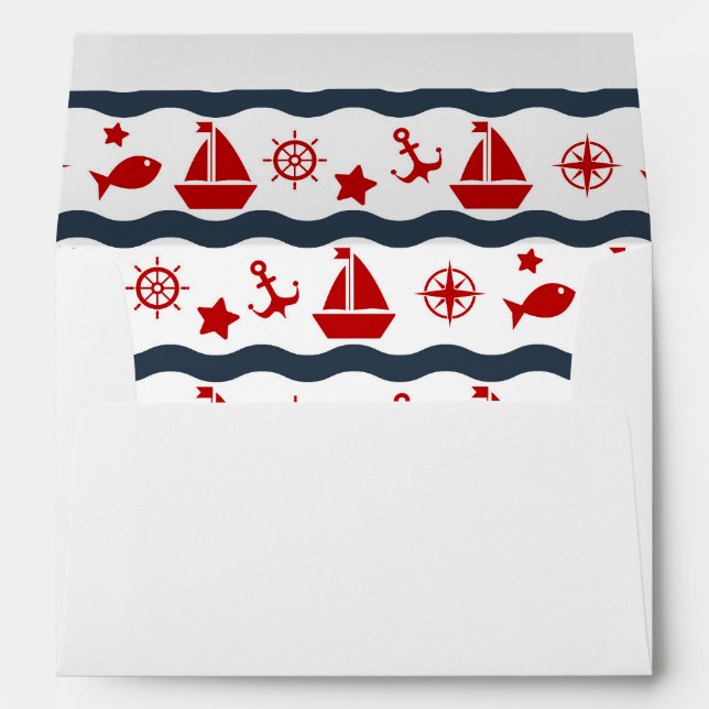 Enveloppes Motif maritime de la Cute (Dos (Bas))