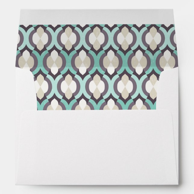 Enveloppes Motif marocain turquoise (Dos (Bas))