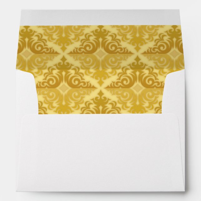 Enveloppes Motif or et perles (Dos (Bas))