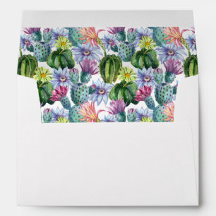 Enveloppes Motif peint à la main de cactus d'aquarelle