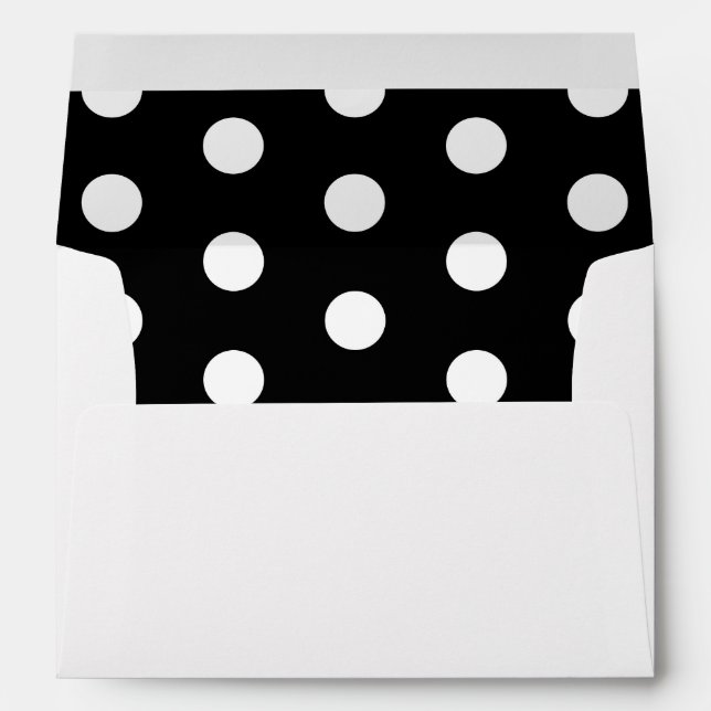Enveloppes Motif Pois noir et blanc (Dos (Bas))