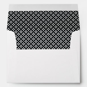 Enveloppes Motif rétro noir et blanc à cercles, doublure