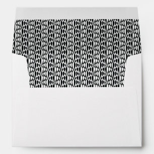 Enveloppes Motif rétro noir et blanc à ondes verticales et à