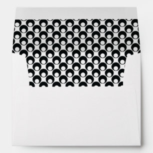 Enveloppes Motif Rétro Noir et Blanc - Cercles Ouverts Bordés