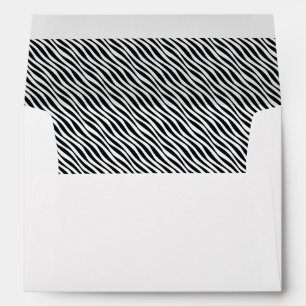 Enveloppes Motif Rétro Noir et Blanc, Vagues Diagonales Funky
