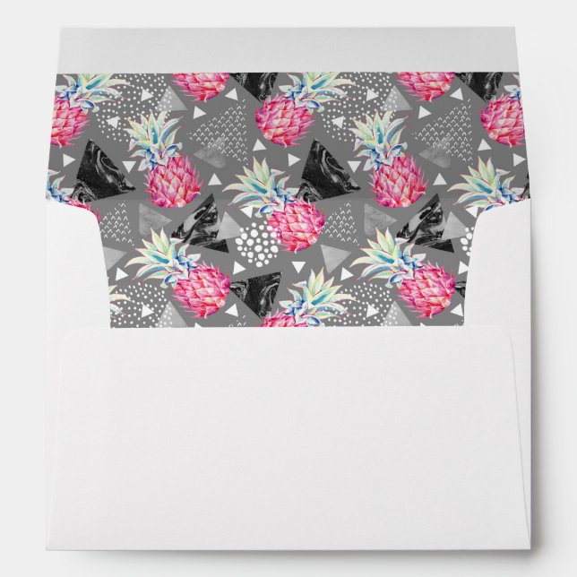 Enveloppes Motif texturisé par ananas géométrique (Dos (Bas))
