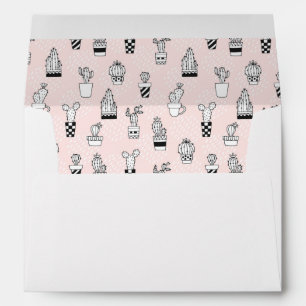 Enveloppes Motif tiré par la main mignon de cactus