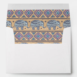 Enveloppes Motif tribal Blue Ethnic Elephant
