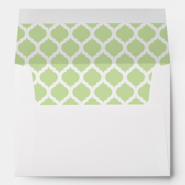 Enveloppes Motif vert marocain A7 (Dos (Bas))