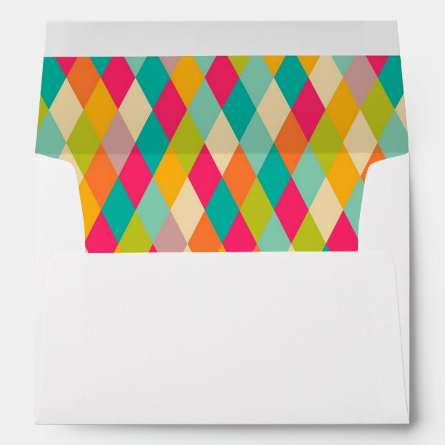 Enveloppes motif vintage arlequin (Dos (Bas))