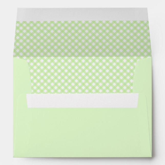 Enveloppes Motifs Pastel Green En vichy (Dos (Bas))