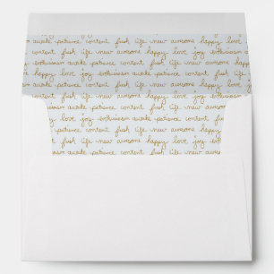 Enveloppes Mots d'inspiration écrits à la main à l'intérieur