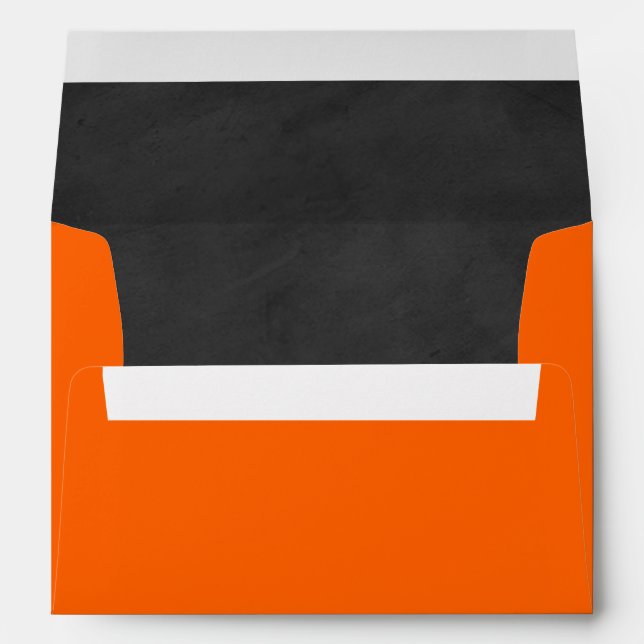 Enveloppes Neon Orange, Chalkboard Bat mitzvah Env. pour 5x7s (Dos (Bas))