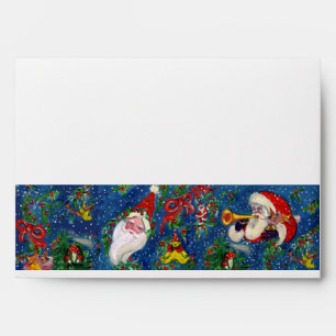 Enveloppes NOËL NUIT BLANC bleu rouge
