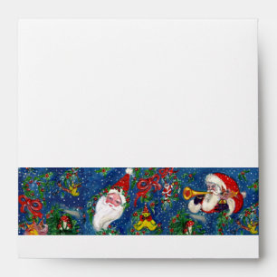 Enveloppes NOËL NUIT BLANC bleu rouge