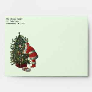 Enveloppes Noël vintage, Père Noël avec des cadeaux