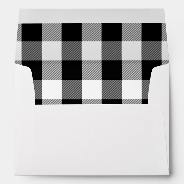 Enveloppes Noir de bûcheron noir et blanc Plaid Russe 5X7 (Dos (Bas))