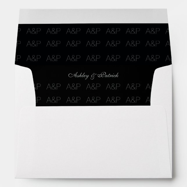 Enveloppes noir élégant à l'intérieur monogrammed (Dos (Bas))