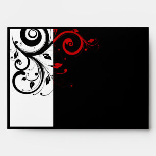 Enveloppes Noir et blanc avec flèche inverse rouge