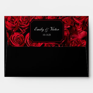 Enveloppes noires à nappes Roses gothiques