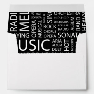 Enveloppes Nuage de mot de motif de MUSIQUE