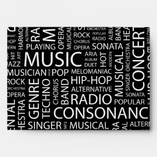 Enveloppes Nuage de mot de motif de MUSIQUE
